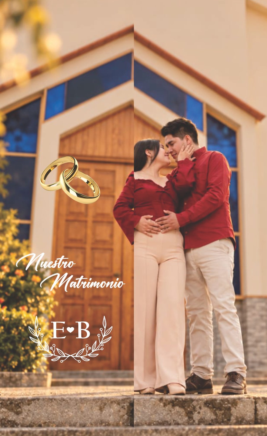 Erick y Brenda frente a la Catedral de Huancayo